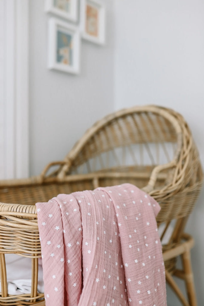 Muslin Swaddle Starry Night - Pink