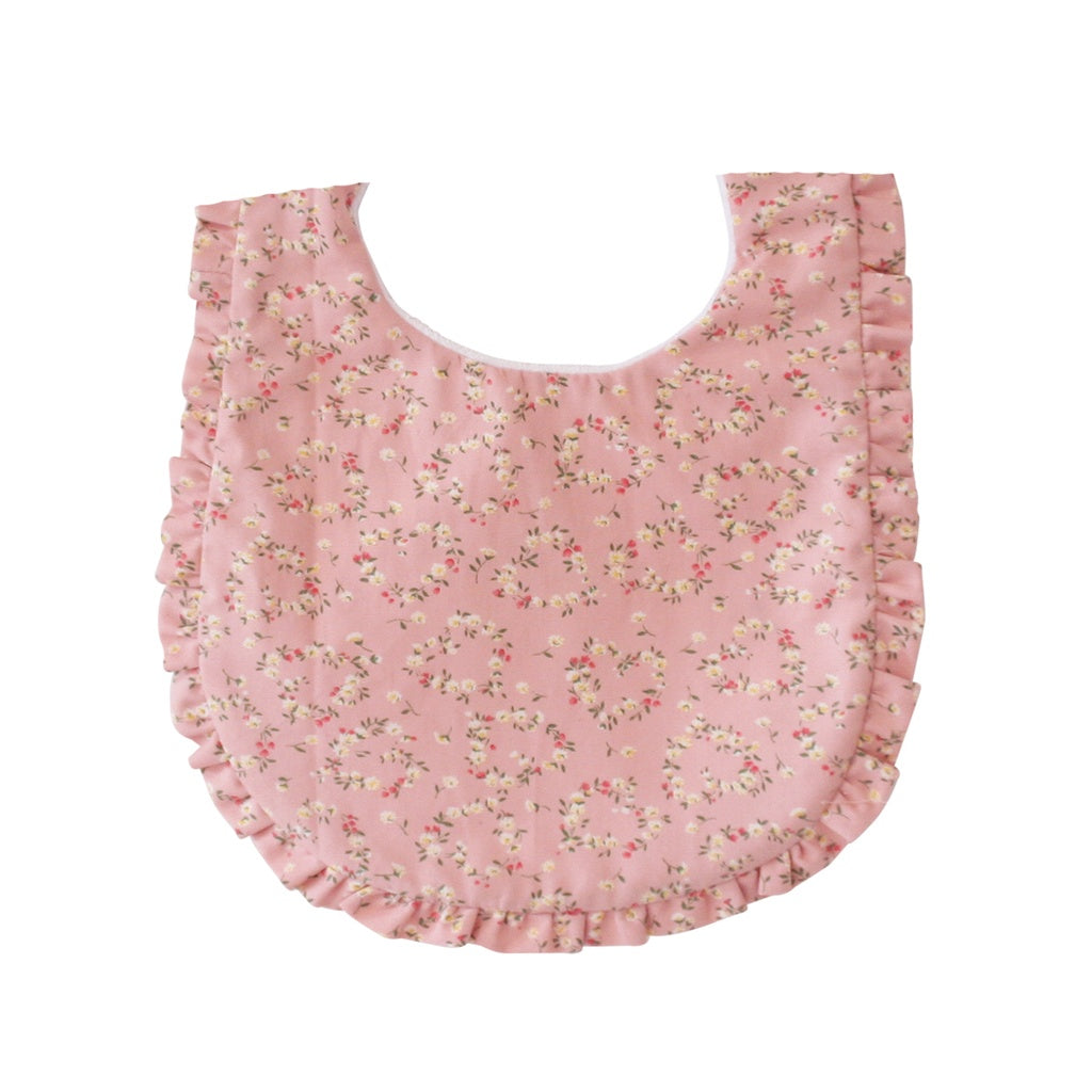 Ruffle Edge Bib Posy Heart