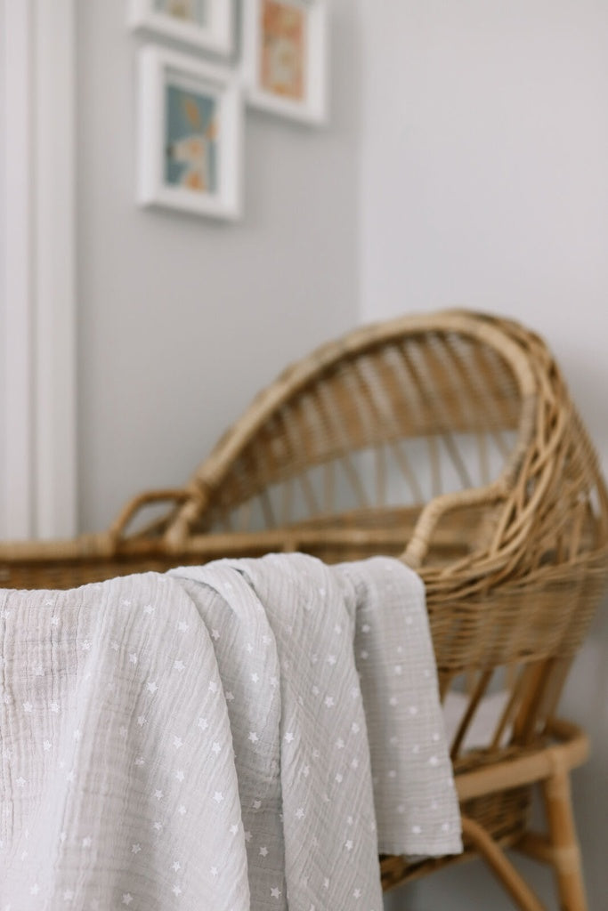 Muslin Swaddle Starry Night - Grey