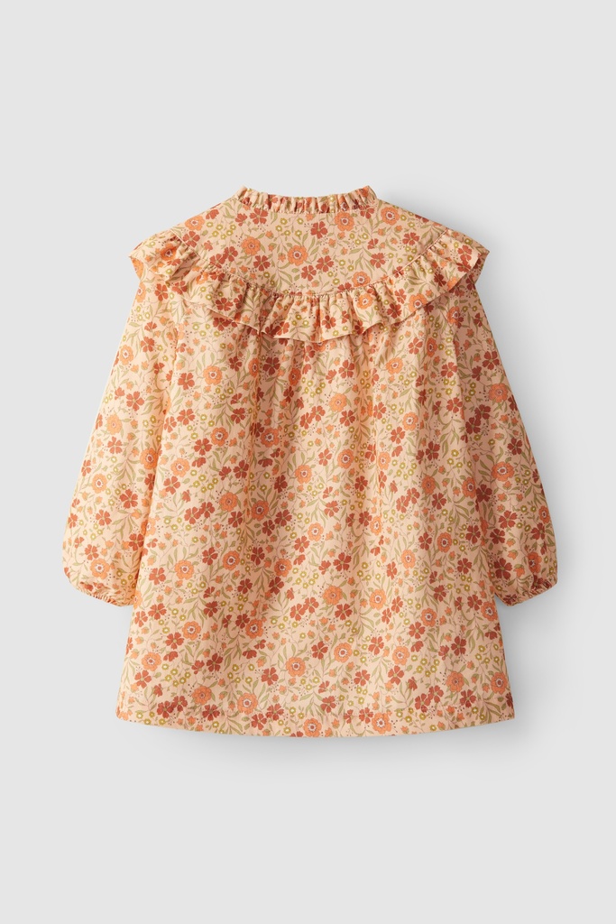 Floral micro-corduroy dress