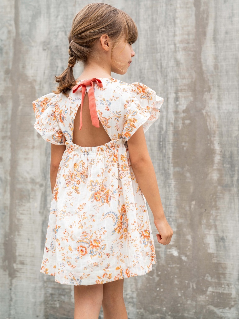 Orange Floral Dress