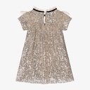 Silver Sequin Tulle Collar Dress