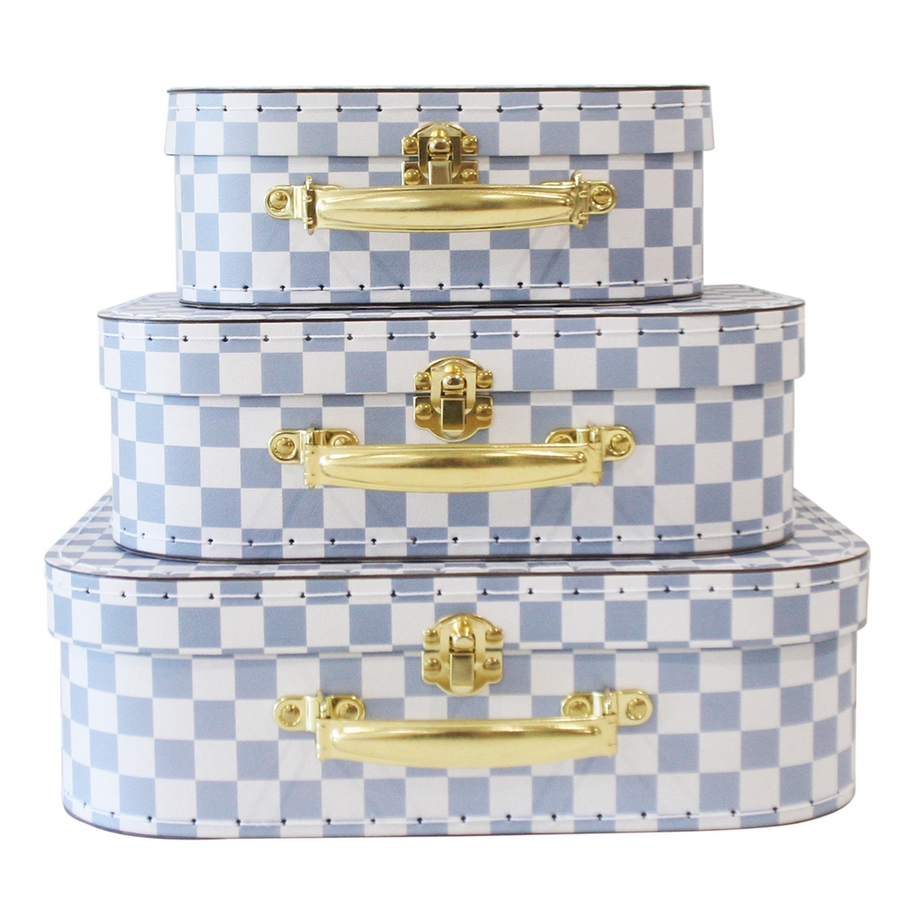 Kids Carry Case Set – Checkered Blue 