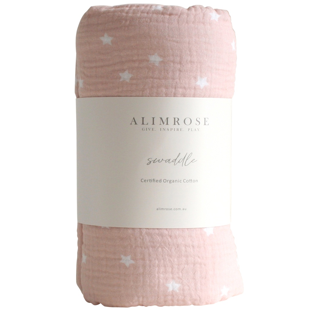 Muslin Swaddle Starry Night - Pink
