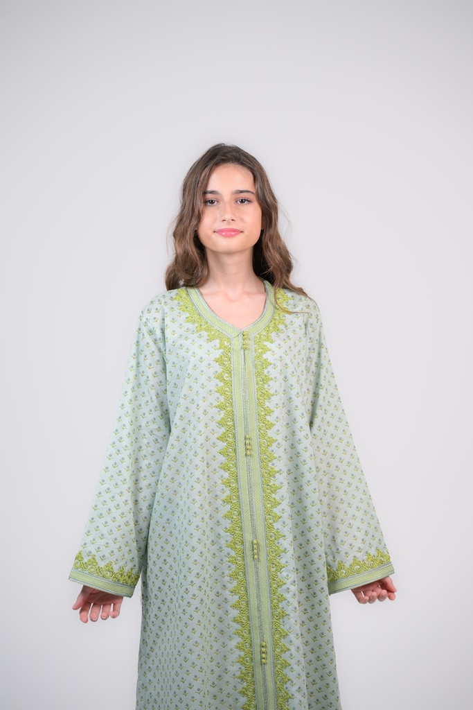 Green Floral Kaftan