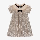 Silver Sequin Tulle Collar Dress