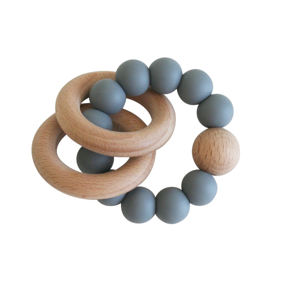 Beechwood Teether Ring Blue