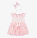 Tiered Lace Frill Dress with Headband