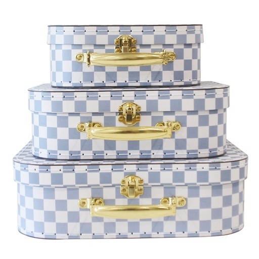 Kids Carry Case Set – Checkered Blue 