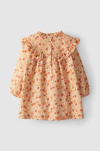 Floral micro-corduroy dress